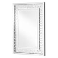 Elegant Decor Sparkle 35.5 In. Contemporary Crystal Rectangle Mirror In Clear MR9101